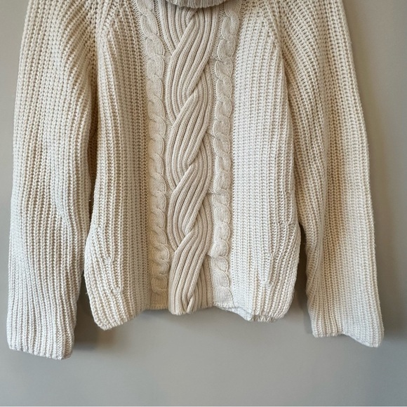 Jonathan Simkhai - Hadley Cable Open Back Wool Blend Pullover Cream/White - Picture 11 of 12